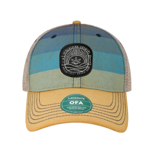 AG Seal Snapback Hat- Blue Stripe/Khaki Mesh